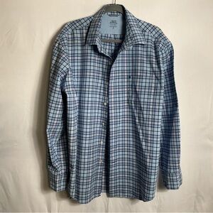Izod Men's Casual Blue Checkered Shirt